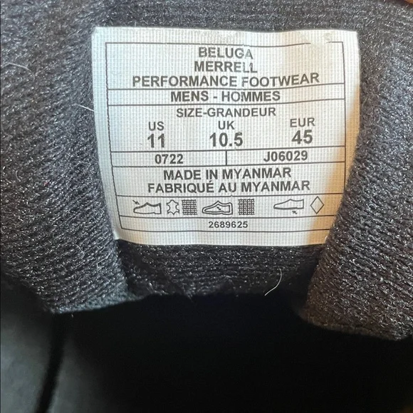 EUC Merrell Beluga Black and Gray Mesh Athletic Vibram Performance Hiking Shoes - Picture 2 of 6